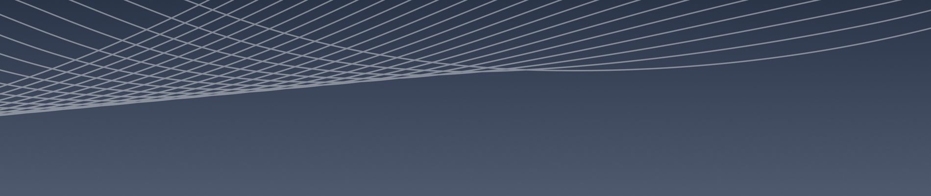 Geschwungene weiße Linien auf einem dunkelblauen Hintergrund mit Farbverlauf, die sich in der Mitte kreuzen und so ein abstraktes, wellenförmiges Muster bilden.