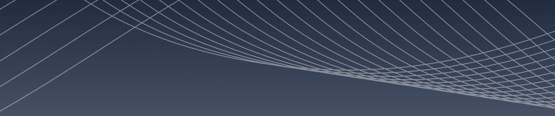 Geschwungene weiße Linien auf einem dunkelblauen Hintergrund mit Farbverlauf, die sich in der Mitte kreuzen und so ein abstraktes, wellenförmiges Muster bilden.